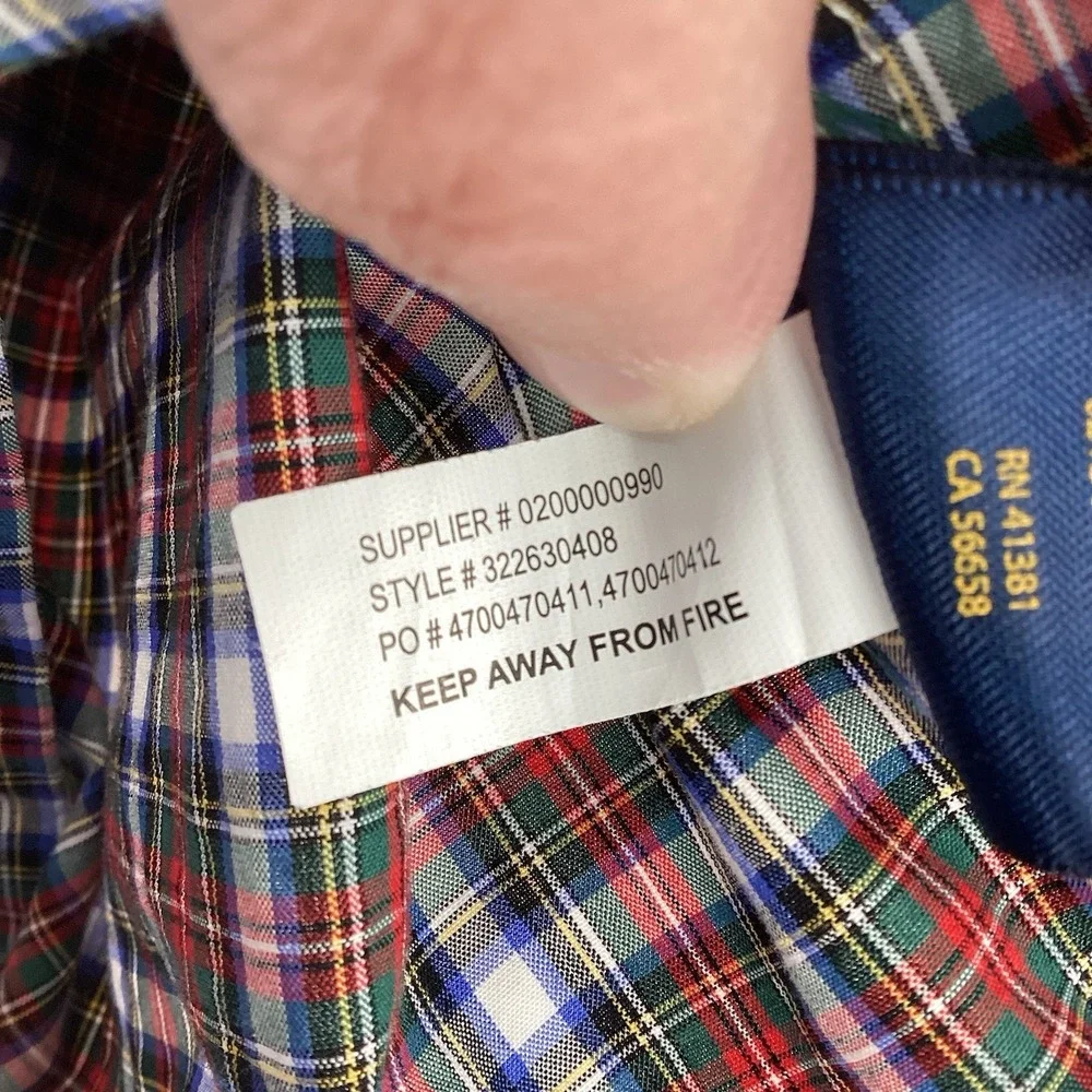 Boys Ralph‎ Lauren Long Sleeved Plaid Cotton Button Down Size 5